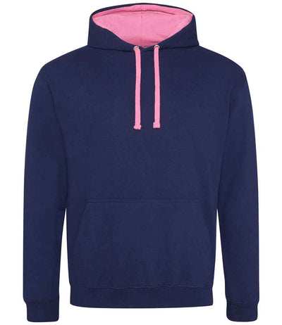 AWDis Varsity Hoodie - Oxford Navy/Candyfloss Pink