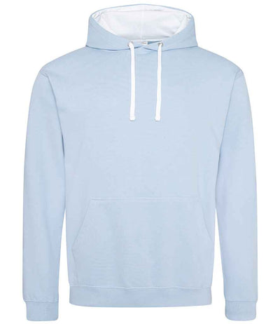 AWDis Varsity Hoodie - Sky Blue/Arctic White