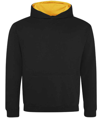 AWDis Kids Varsity Hoodie - Jet Black/Gold
