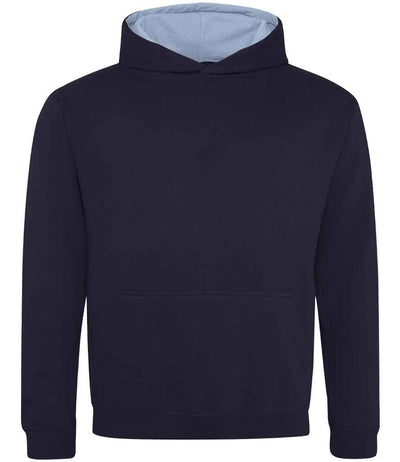 AWDis Kids Varsity Hoodie - New French Navy/Sky Blue