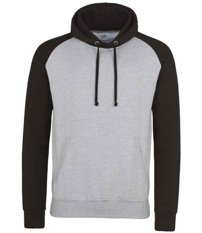 AWDis Baseball Hoodie - Heather Grey/Jet Black