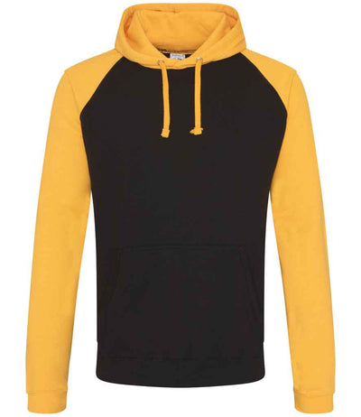 AWDis Baseball Hoodie - Jet Black/Gold