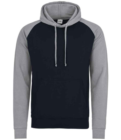 AWDis Baseball Hoodie - Oxford Navy/Heather Grey