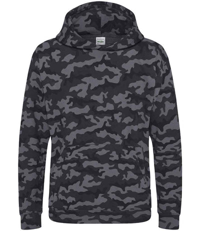 AWDis Kids Camo Hoodie - Black Camo