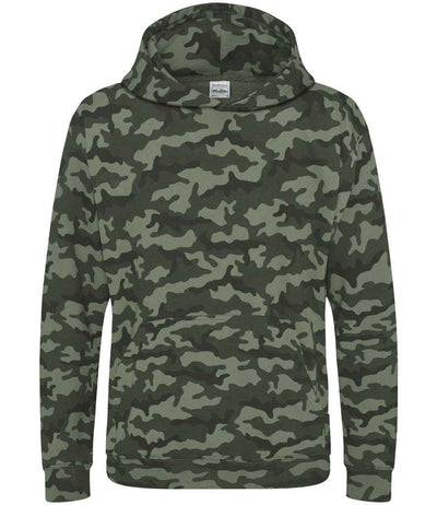 AWDis Kids Camo Hoodie - Green Camo