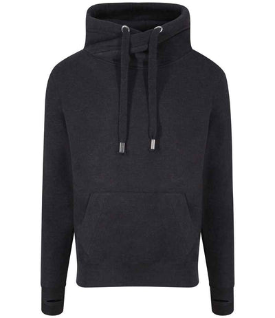 AWDis Cross Neck Hoodie - Black Smoke