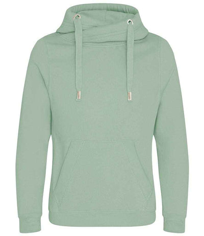 AWDis Cross Neck Hoodie - Dusty Green