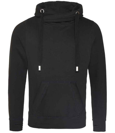 AWDis Cross Neck Hoodie - Jet Black