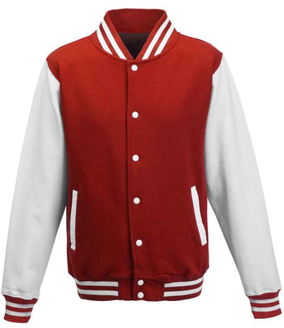 AWDis Varsity Jacket - Fire Red/White