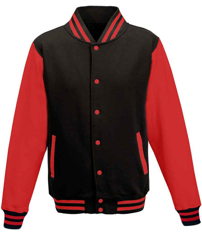 AWDis Varsity Jacket - Jet Black/Fire Red