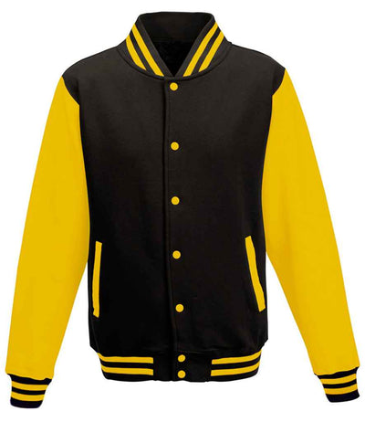 AWDis Varsity Jacket - Jet Black/Sun Yellow