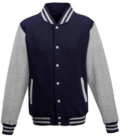 AWDis Varsity Jacket - Oxford Navy/Heather Grey