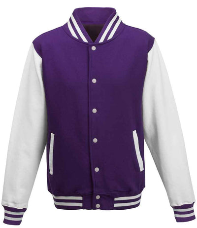 AWDis Varsity Jacket - Purple/White