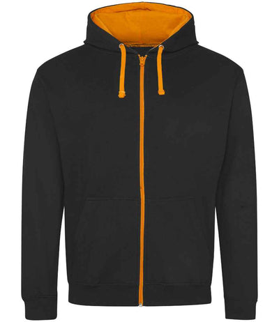AWDis Varsity Zoodie - Jet Black/Orange Crush