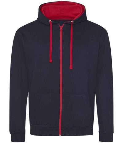 AWDis Varsity Zoodie - New French Navy/Fire Red