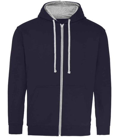 AWDis Varsity Zoodie - New French Navy/Heather Grey
