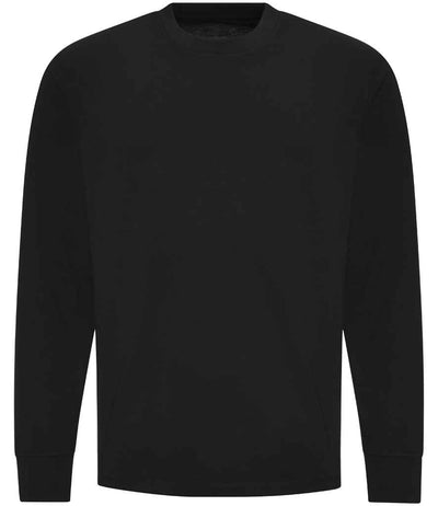 AWDis Unisex Oversize 100 Long Sleeve T-Shirt - Deep Black