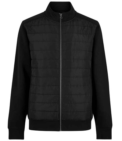 Kustom Kit Regular Fit Quilted Full Zip Sweat Jacket - Black