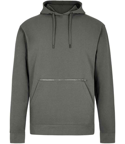 Kustom Kit Regular Fit Piqué Zipped Pocket Hoodie - Dark Grey