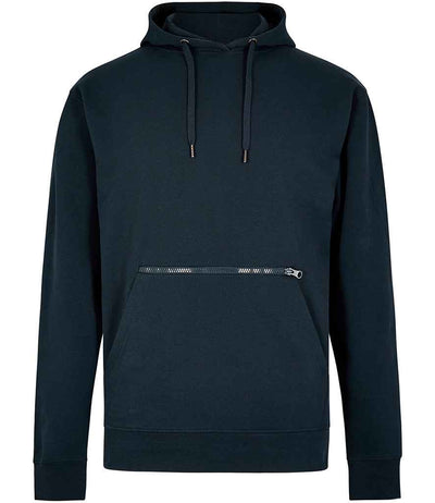 Kustom Kit Regular Fit Piqué Zipped Pocket Hoodie - Navy