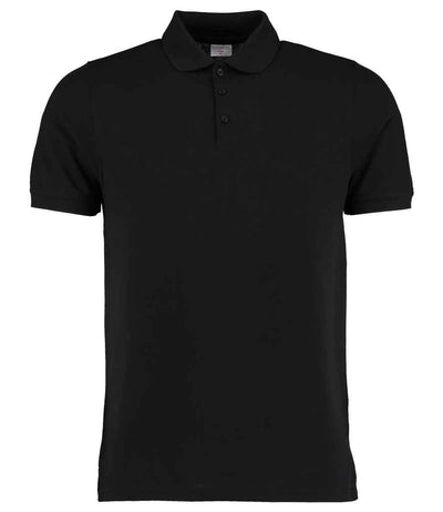Kustom Kit Klassic Heavy Slim Fit Piqué Polo Shirt - Black