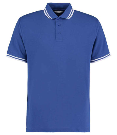 Kustom Kit Contrast Tipped Poly/Cotton Piqué Polo Shirt - Royal Blue/White