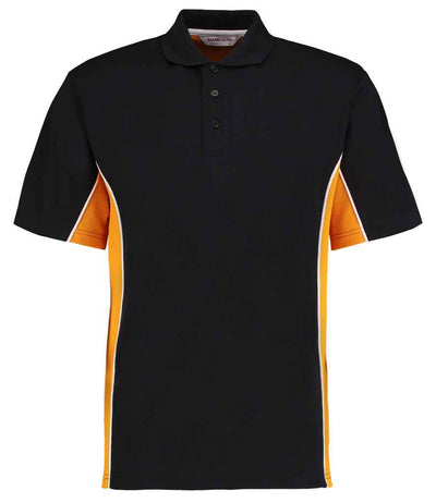 Kustom Kit Track Poly/Cotton Piqué Polo Shirt - Black/Gold