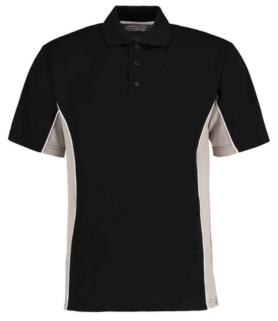 Kustom Kit Track Poly/Cotton Piqué Polo Shirt - Black/Grey