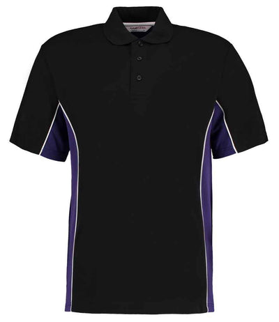 Kustom Kit Track Poly/Cotton Piqué Polo Shirt - Black/Purple