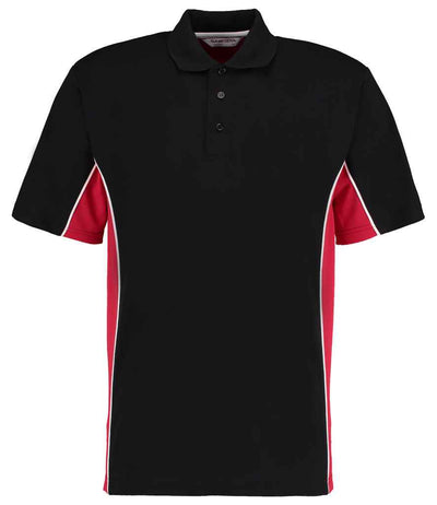 Kustom Kit Track Poly/Cotton Piqué Polo Shirt - Black/Red