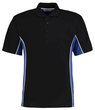 Kustom Kit Track Poly/Cotton Piqué Polo Shirt - Black/Royal Blue