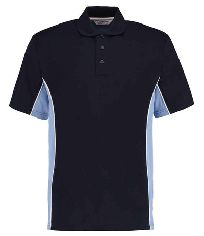 Kustom Kit Track Poly/Cotton Piqué Polo Shirt - Navy/Light Blue