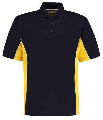 Kustom Kit Track Poly/Cotton Piqué Polo Shirt - Navy/Mid Yellow