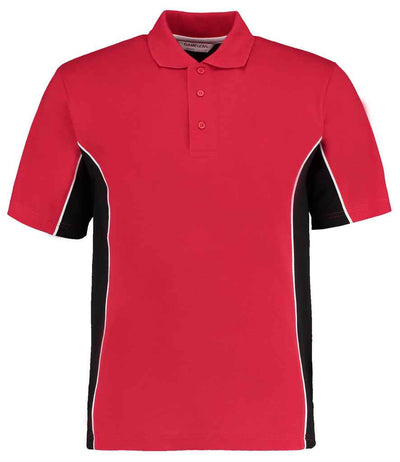Kustom Kit Track Poly/Cotton Piqué Polo Shirt - Red/Black