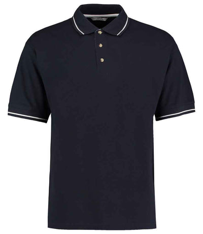 Kustom Kit St Mellion Tipped Cotton Piqué Polo Shirt - Navy/White