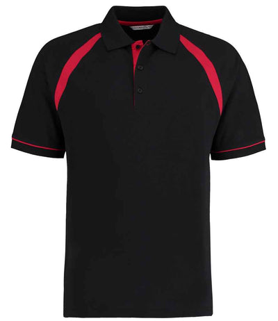 Kustom Kit Oak Hill Cotton Piqué Polo Shirt - Black/Bright Red