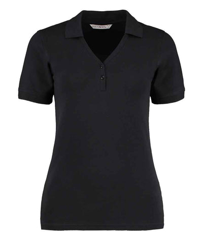 Kustom Kit Sophia Comfortec® V Neck Polo Shirt - Black