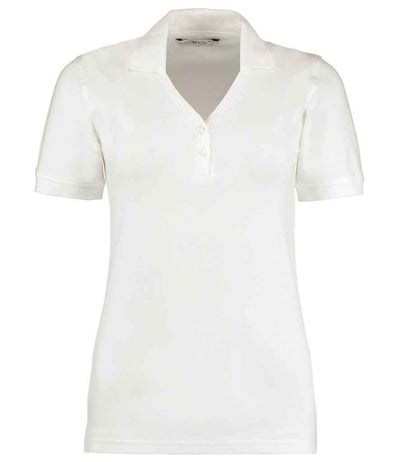 Kustom Kit Sophia Comfortec® V Neck Polo Shirt - White