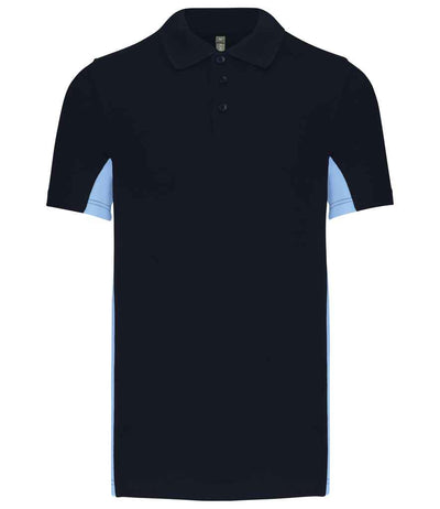 Kariban Flag Poly/Cotton Piqué Polo Shirt - Navy/Sky Blue