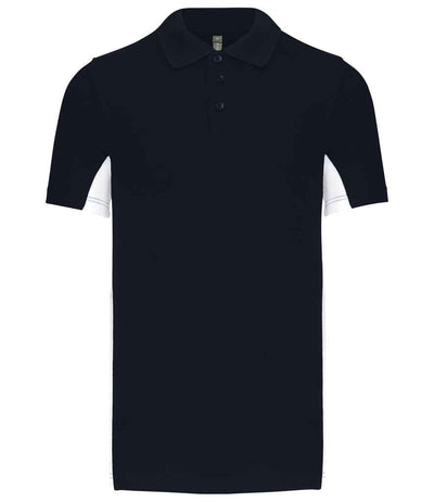 Kariban Flag Poly/Cotton Piqué Polo Shirt - Navy/White