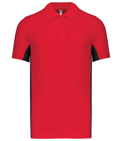 Kariban Flag Poly/Cotton Piqué Polo Shirt - Red/Black