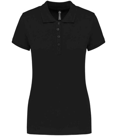 Kariban Ladies Short Sleeve Piqué Polo Shirt - Black
