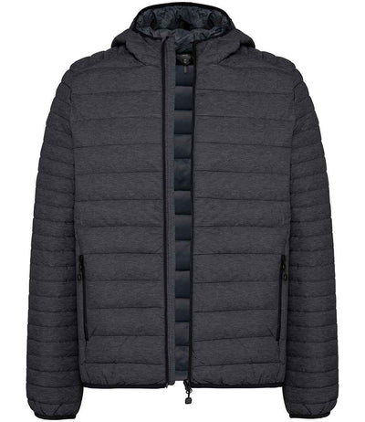Kariban Lightweight Hooded Padded Jacket - Marl Dark Grey