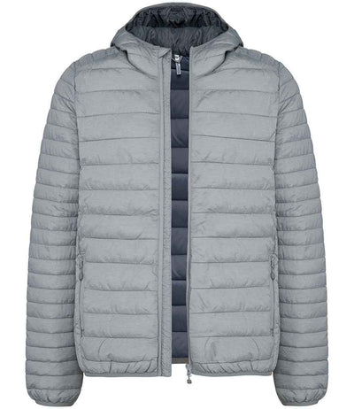 Kariban Lightweight Hooded Padded Jacket - Marl Silver