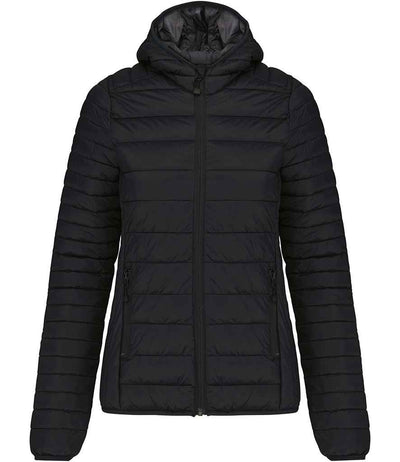 Kariban Ladies Lightweight Hooded Padded Jacket - Black