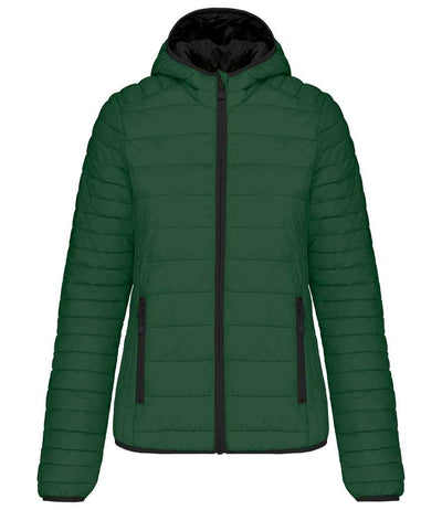 Kariban Ladies Lightweight Hooded Padded Jacket - Forest Green