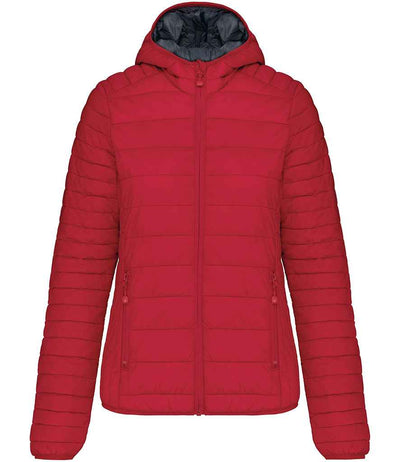 Kariban Ladies Lightweight Hooded Padded Jacket - Red