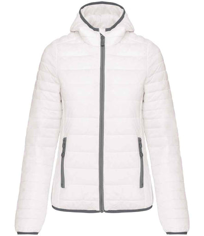 Kariban Ladies Lightweight Hooded Padded Jacket - White