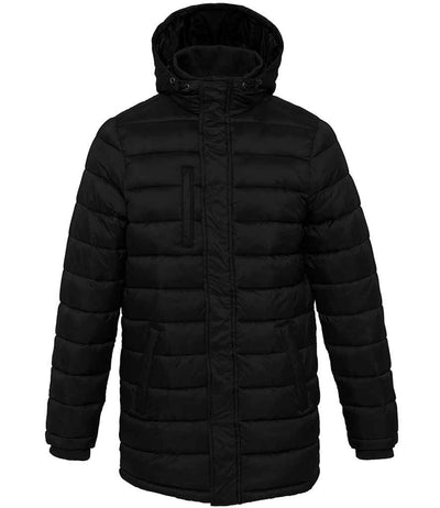 Kariban Lightweight Long Padded Parka Jacket - Black