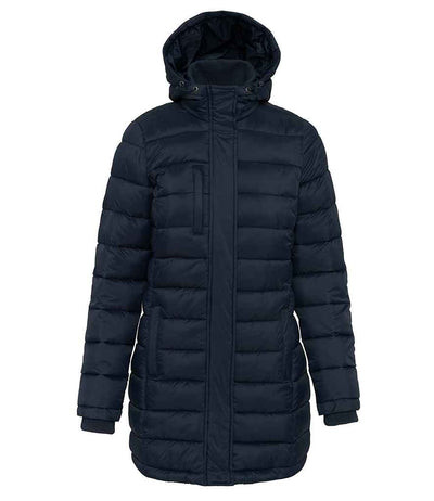 Kariban Ladies Lightweight Long Padded Parka Jacket - Navy